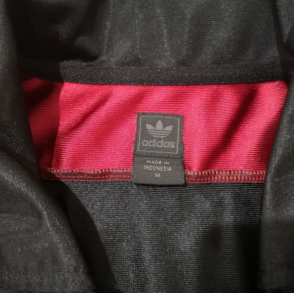 Vintage Adidas Trefoil Short Sleeve Red/ Black Str - Picture 4 of 6